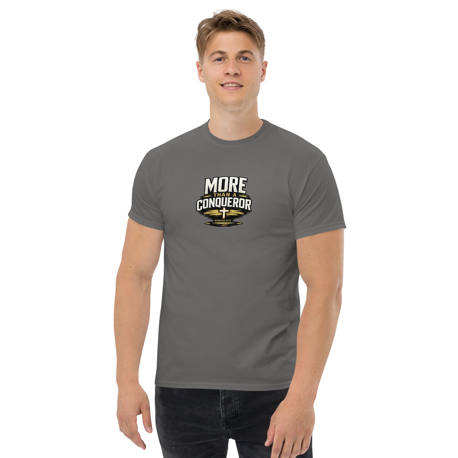 more than a conqueror — premium faith tee more than a conqueror — premium faith tee