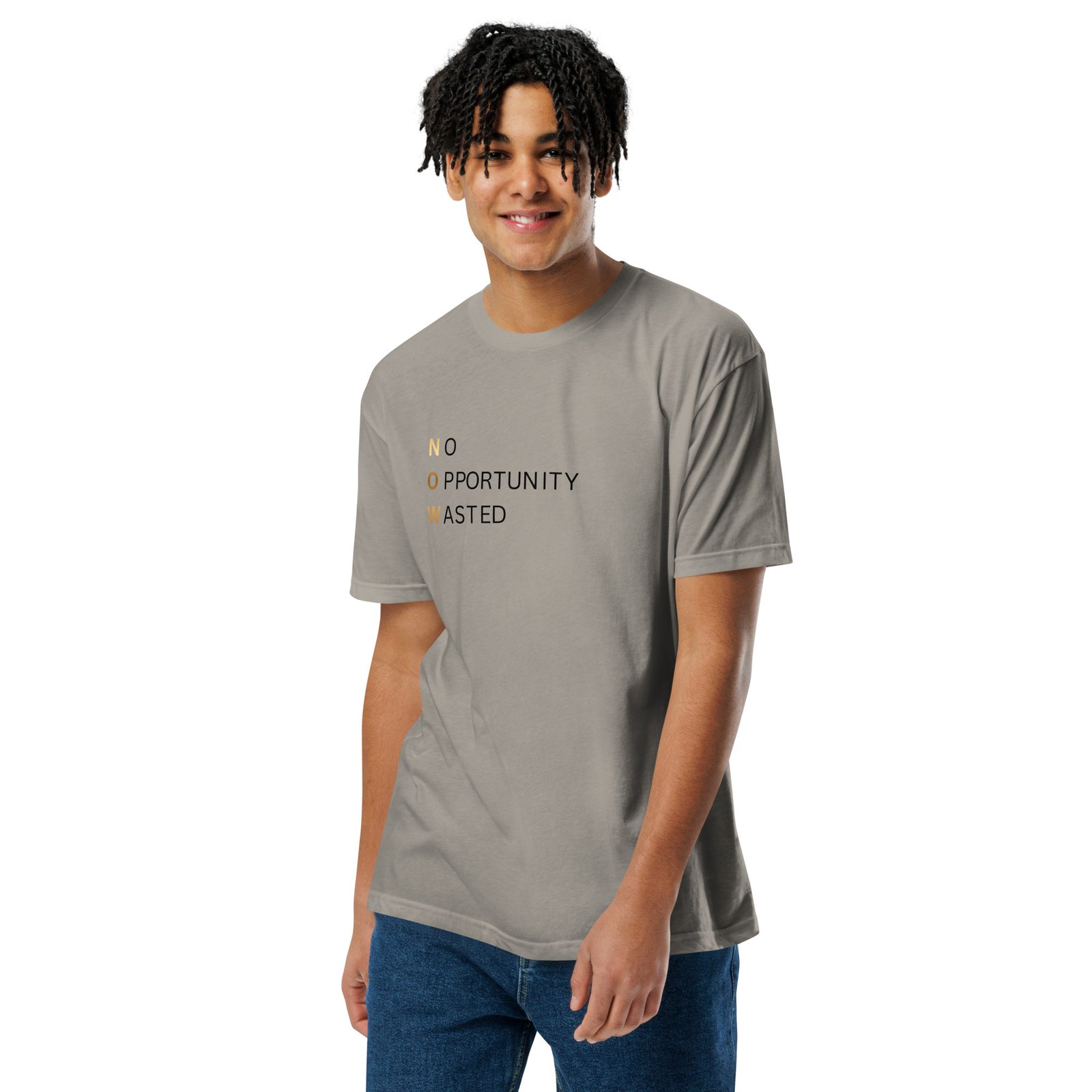 now™ | no opportunity wasted premium front tee now™ | no opportunity wasted premium front tee