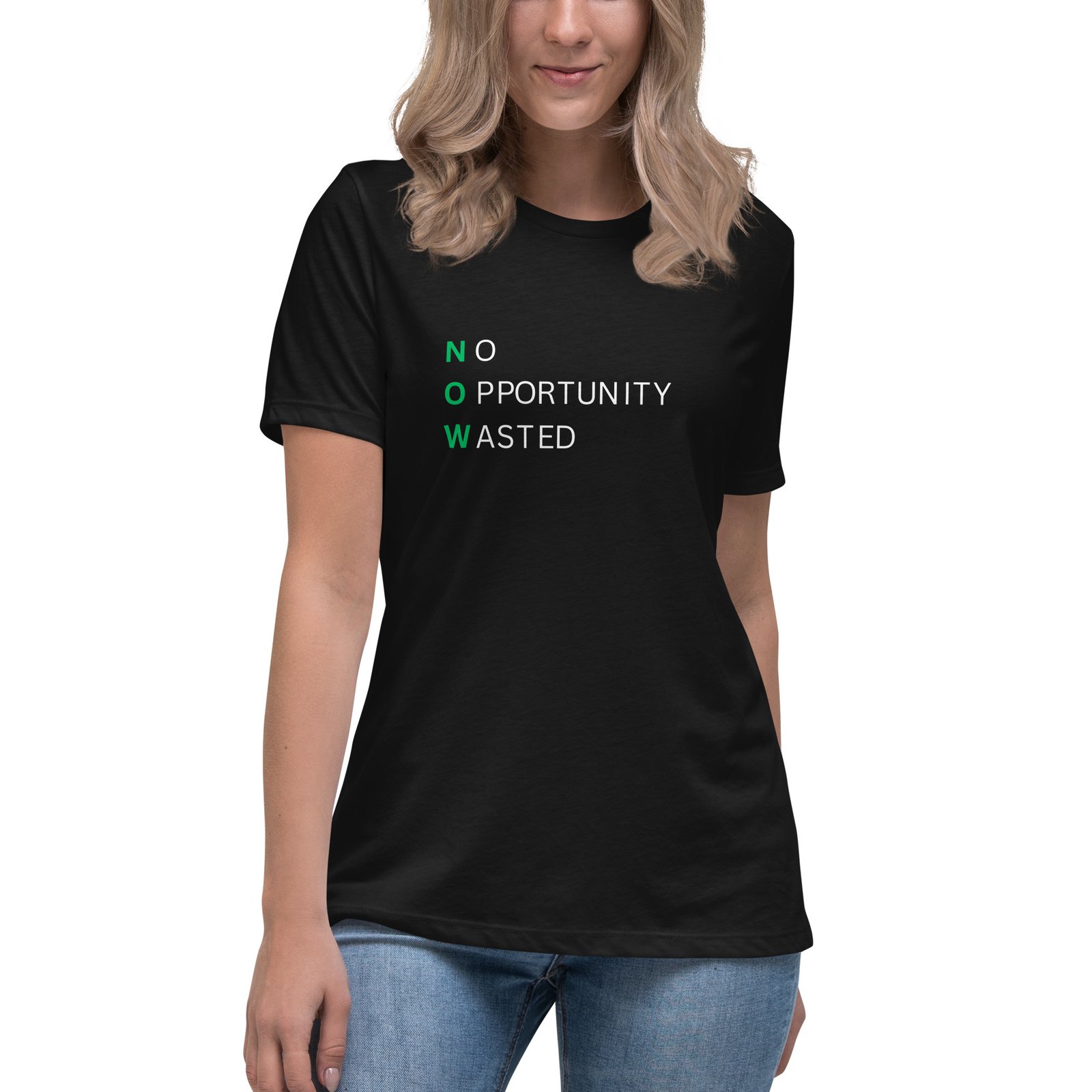 no opportunity wasted — premium women’s tee no opportunity wasted — premium women’s tee