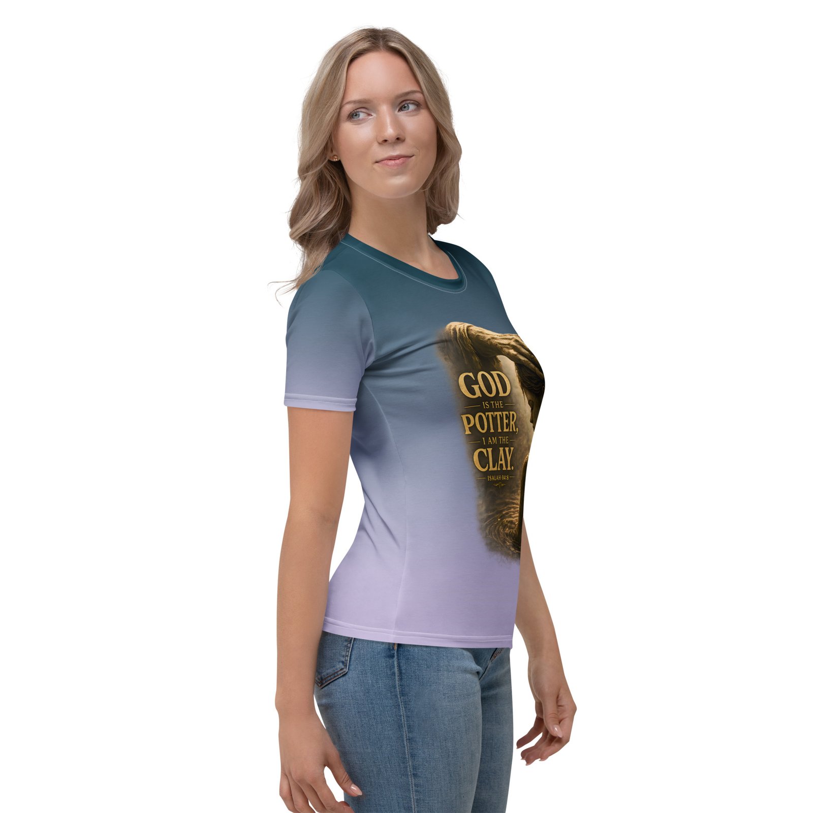 god the potter, i am the clay™ — women's premium faith t shirt god the potter, i am the clay™ — women's premium faith t shirt