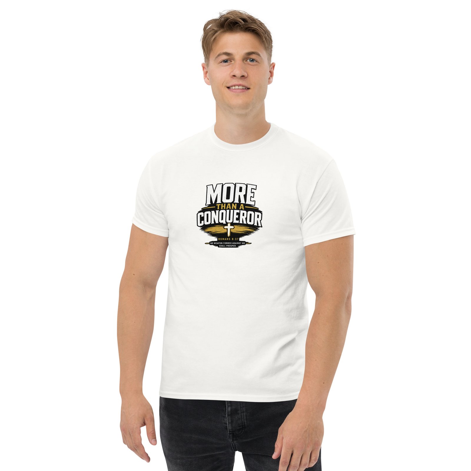 more than a conqueror — premium faith tee more than a conqueror — premium faith tee