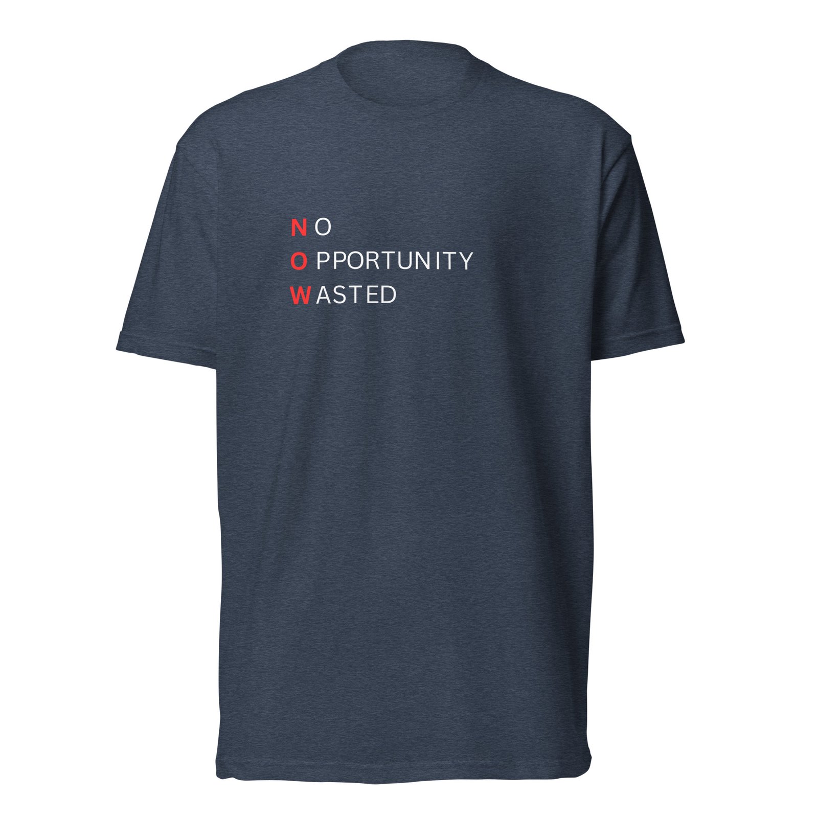 now™ red black | no opportunity wasted — premium front tee now™ red black | no opportunity wasted — premium front tee
