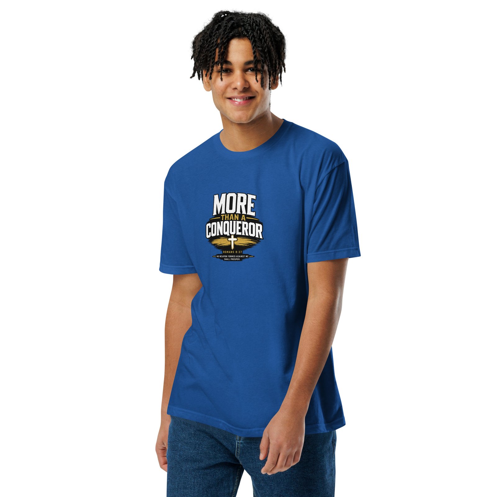 more than a conqueror — premium faith tee more than a conqueror — premium faith tee