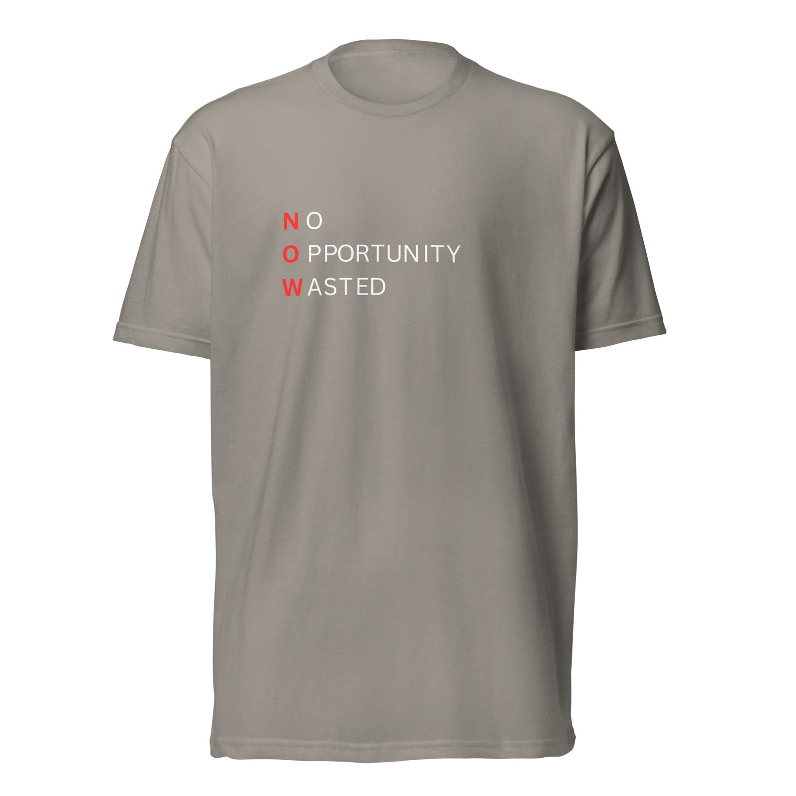 now™ red black | no opportunity wasted — premium front tee now™ red black | no opportunity wasted — premium front tee